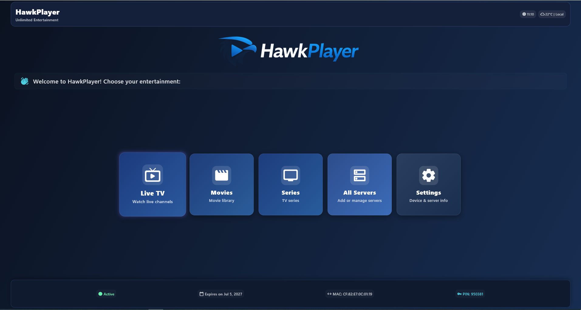 HawkPlayer Interface